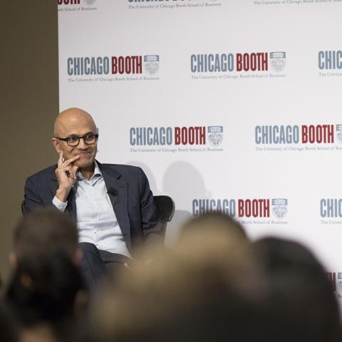 Satya Nadella and Dean Madhav Rajan