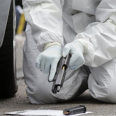 Gun at crime scene