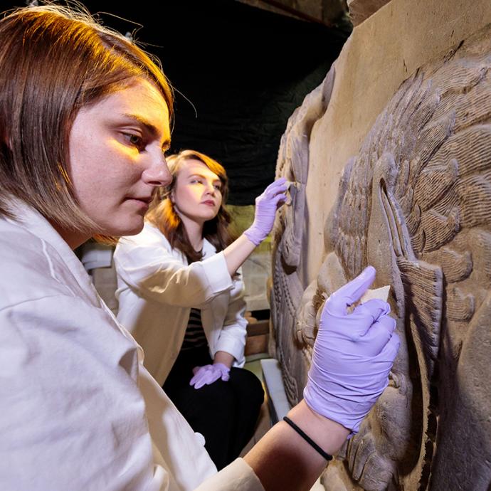 Cleaning the Persepolis relief